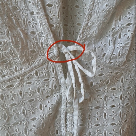 NWT Madewell Tie-Front Top in Eyelet Soft white XXS - Picture 14 of 14